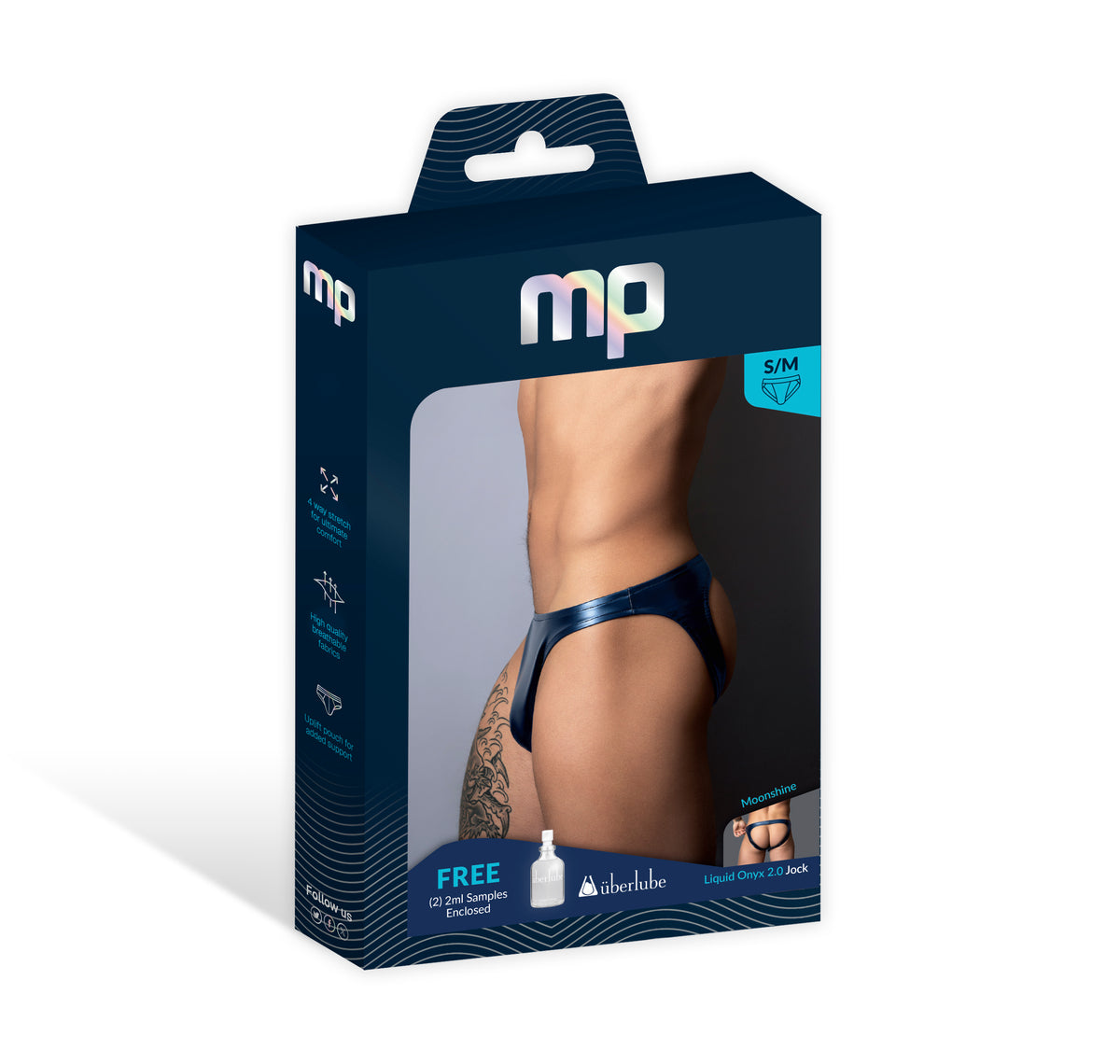 Liquid Onyx 2.0 Moonsh – Men's Wet Look Thong Underwear Small Medium Blue S M > Clothes > Mens Thongs