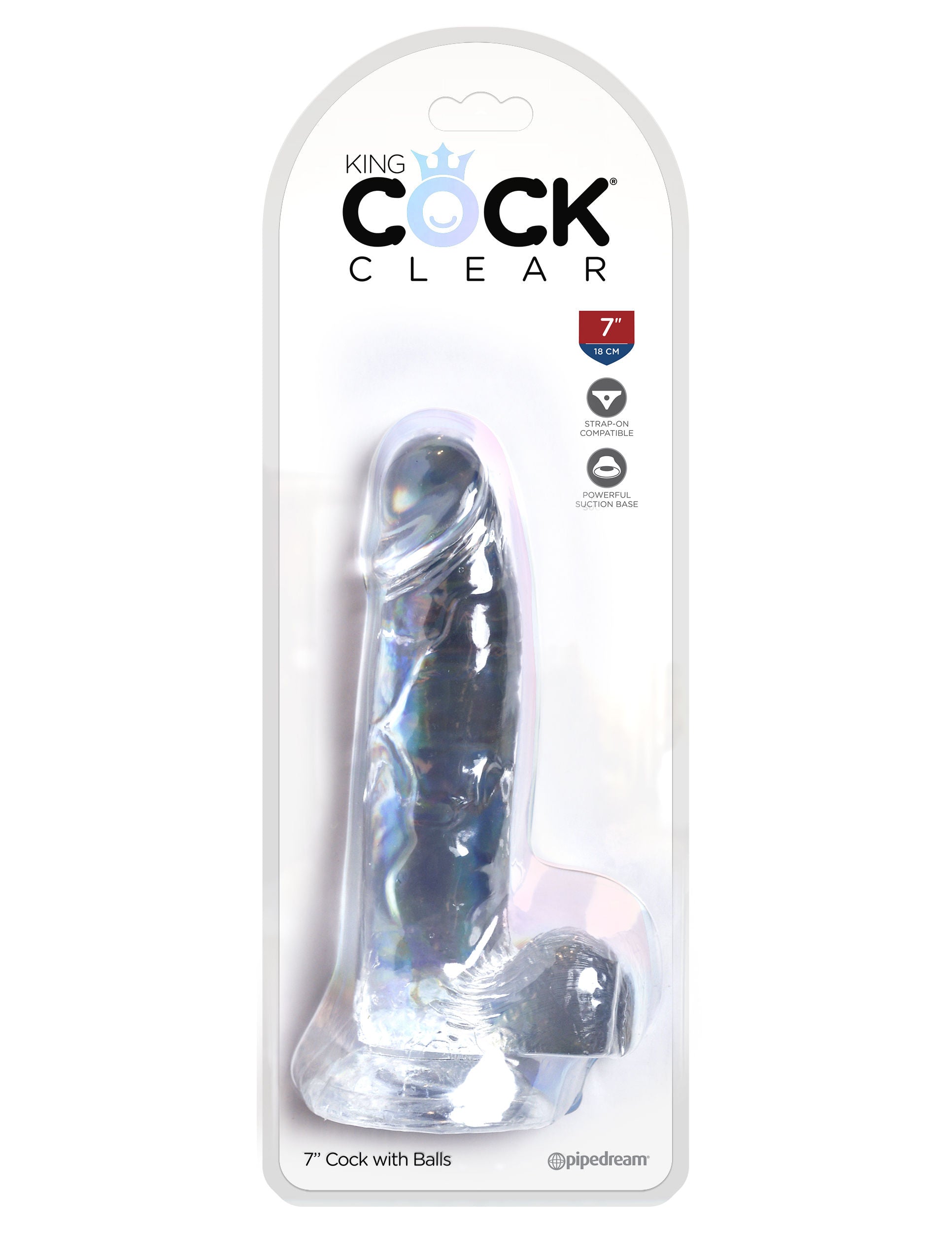 King Cock Clear 7 Inch With Balls – Realistic Clear Dildo Clear Dildos & Dongs