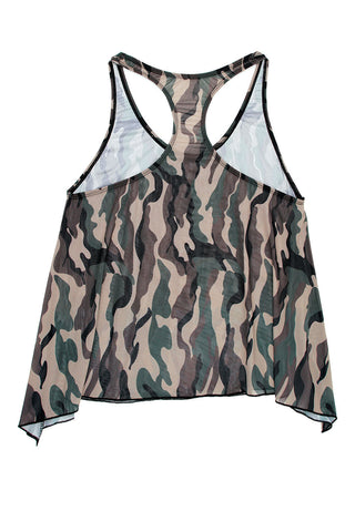 Savage Af Forest Camo Swing Top Lingerie for Workout Lingerie & Sexy Apparel