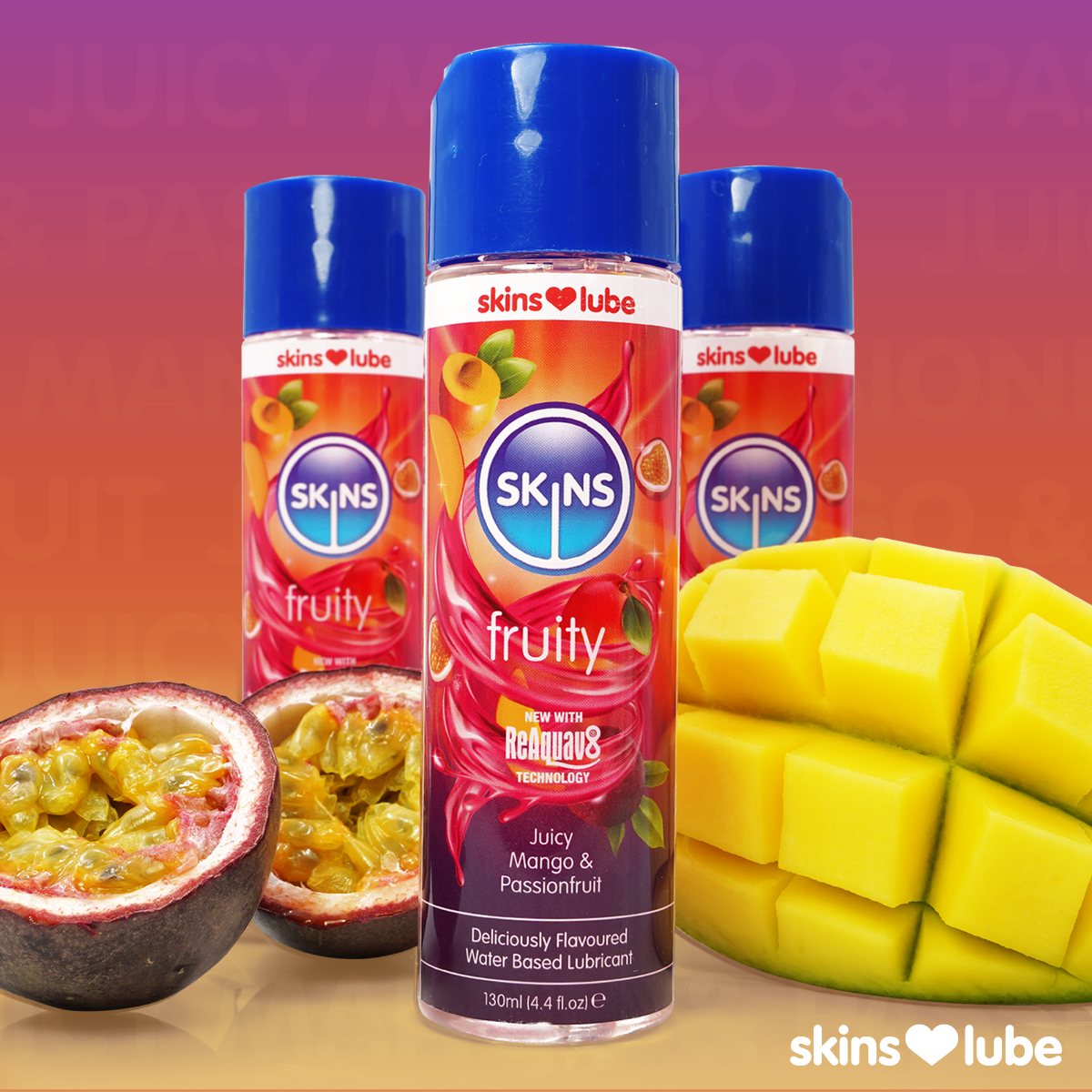 Skins Mango and Passion Fruit Water-Based Flavored Lubricant 4.4oz > Lube > Flavoured