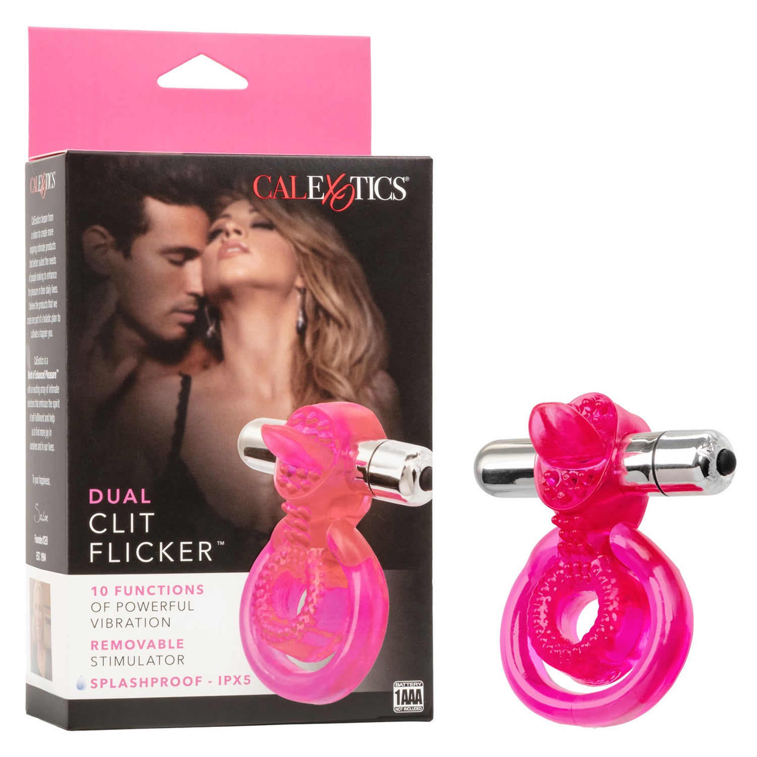 Dual Clit Flicker Vibrating Cockring with Removable Stimulator Cock Rings Vibrating