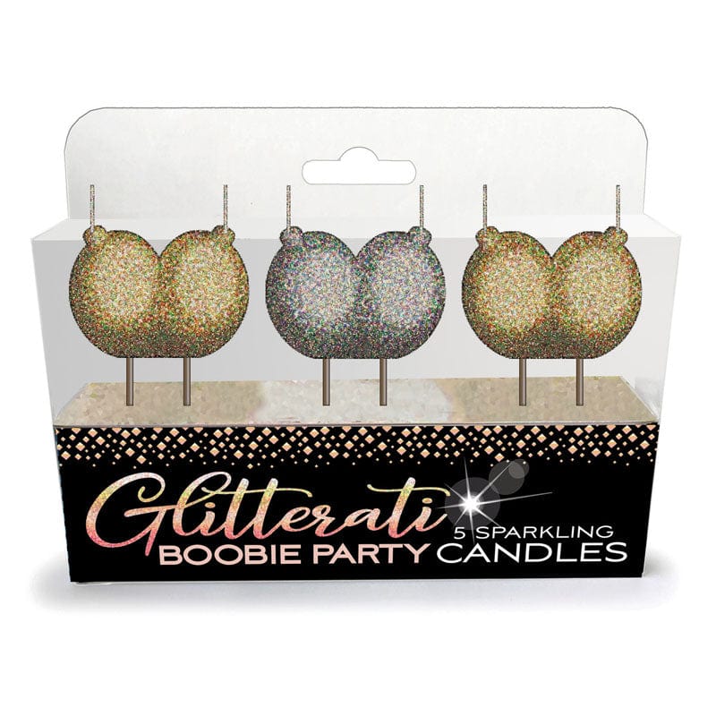 Little Genie NOVELTIES Coloured Glitterati - Boobie Candle Set - Novelty Candles - Set of 3 817717010754