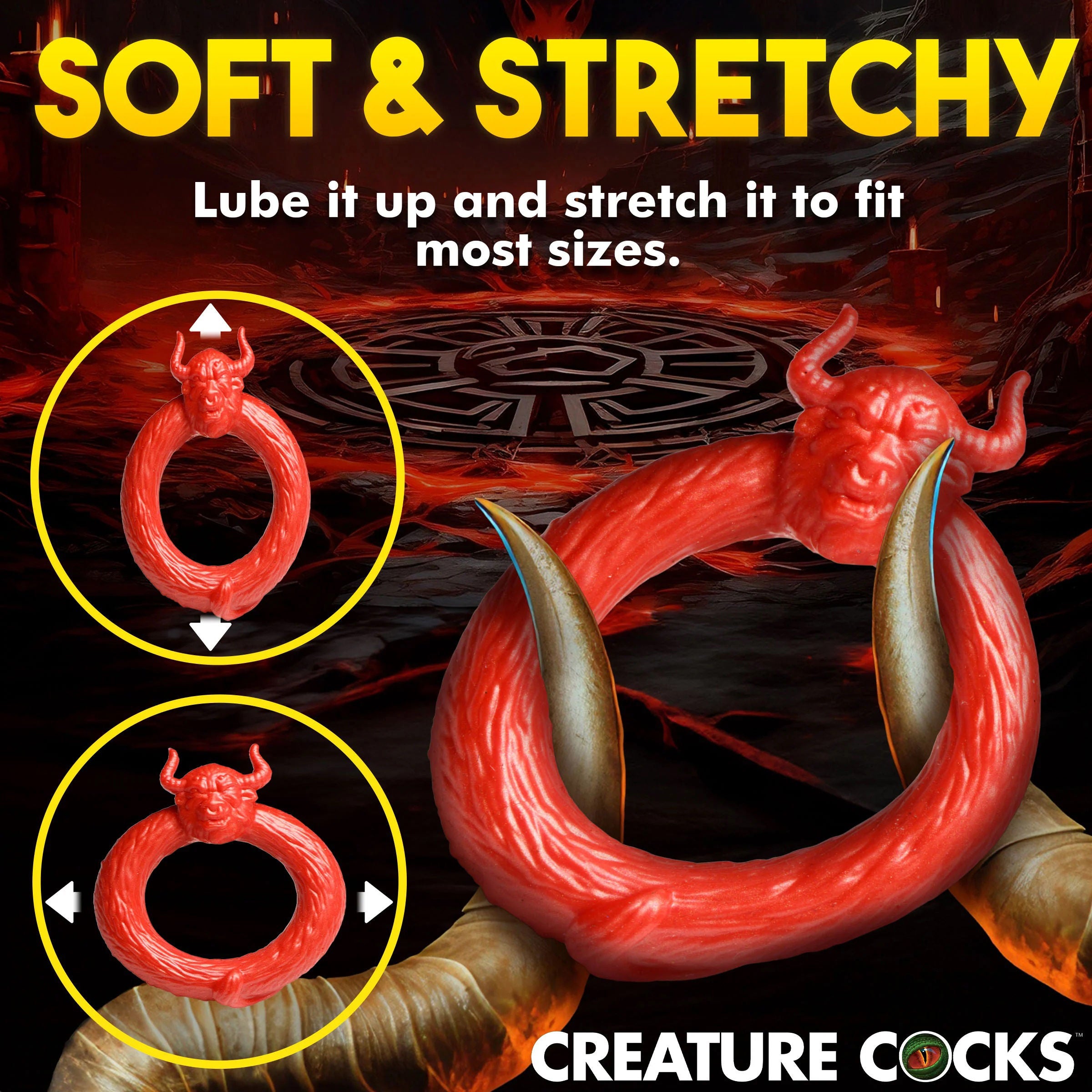 Beast Mode Silicone Cock Ring in Red for Adult Intimacy Use COCK RINGS