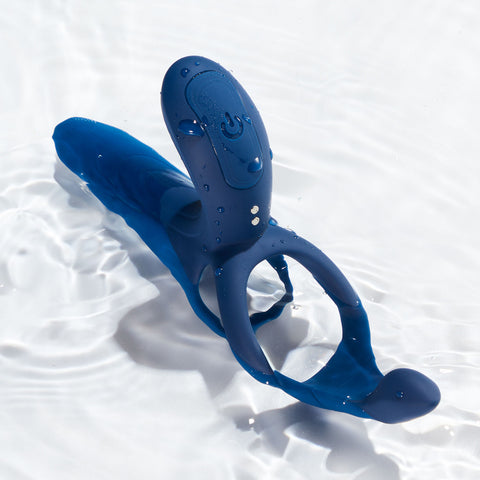 Pleasure Pivot Navy Blue App Controlled Couples Vibrator Ring Cock Rings Vibrating