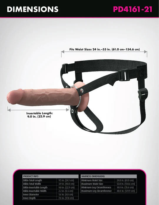 Fantasy X-Tensions Elite 9 Inch Hollow Strap-On (Light) – Silicone Strap-On > Dildos > Strap On Dildos