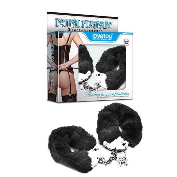 Lovetoy BONDAGE-TOYS Black Fetish Pleasure Fluffy Hand Cuffs -  Restraints 841954100541