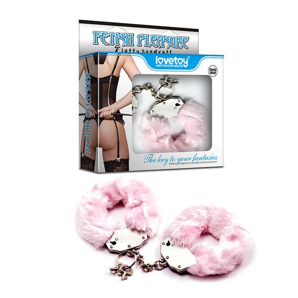 Lovetoy BONDAGE-TOYS Pink Fetish Pleasure Fluffy Hand Cuffs -  Restraints 6970260900607