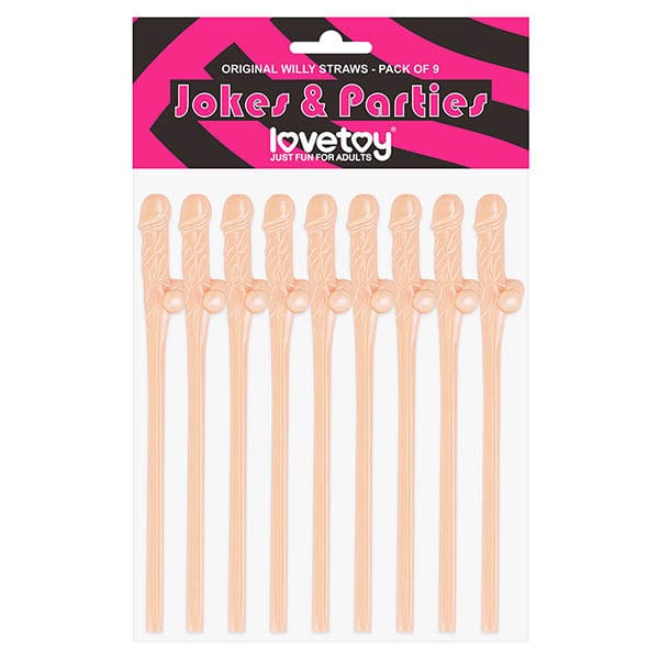 Lovetoy NOVELTIES Flesh Original Willy Straws -  Dicky Straws - Set of 9 6970260908801