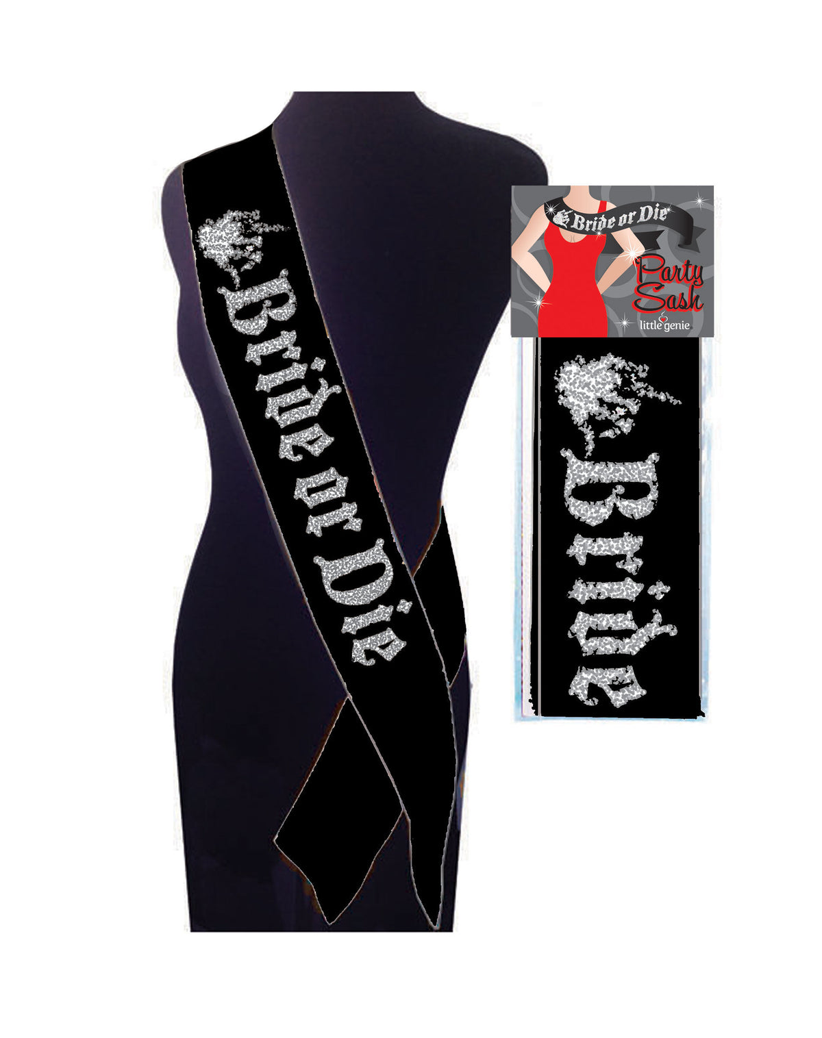Bride to Be Black Sparkling Sash for Bachelorette Party Fun Black Party Supplies