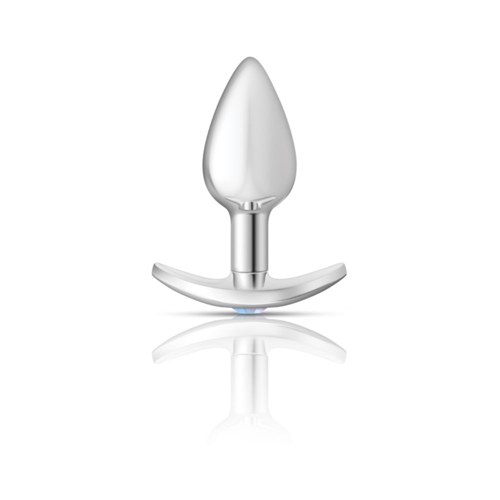 Cheeky Charms Silver Anchor Butt Plug with Clear and Pink Jewel (2.57 inch) > Anal Range > Jewel Butt Plugs