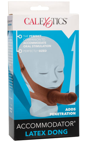 Original Accommodator Latex Dong Brown Adult Erotic Toy STRAP-ONS