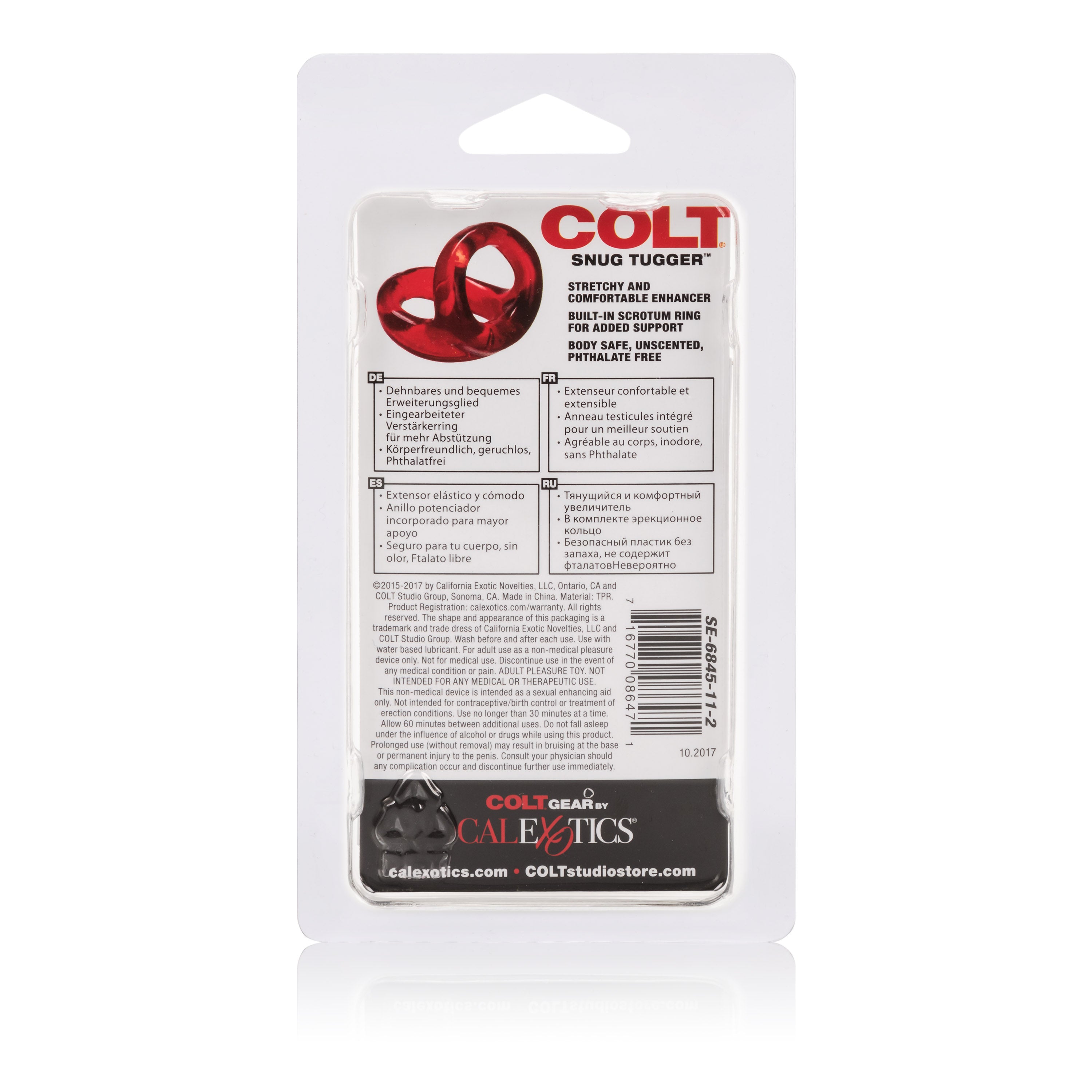 Colt Snug Tugger Red Double Cock Ring with Scrotum Support Stretchy Comfortable Size COCK RINGS Sling