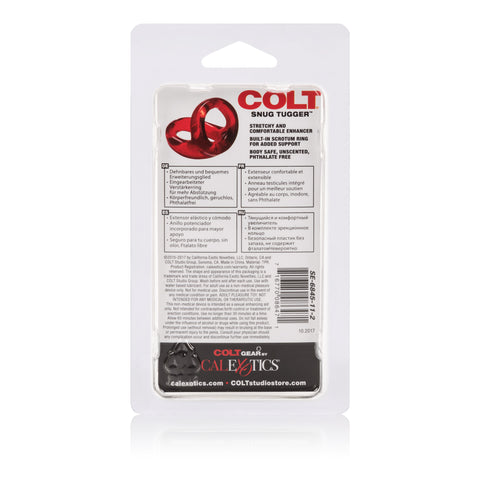 Colt Snug Tugger Red Double Cock Ring with Scrotum Support Stretchy Comfortable Size COCK RINGS Sling