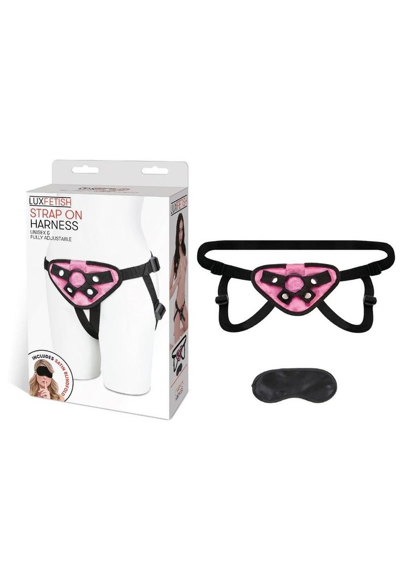 Lux Fetish Pink Velvet Strap-On Harness – Vibrating Harness > Dildos > Strap On Harnesses