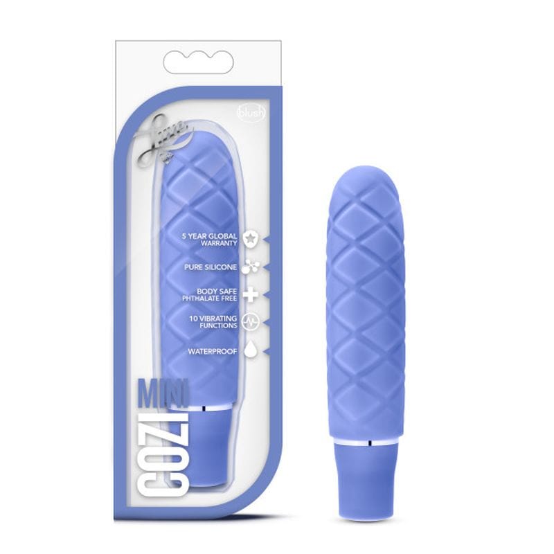 Luxe Cozi Mini Periwinkle - Compact Vibrating Silicone Toy Finger Stimulator