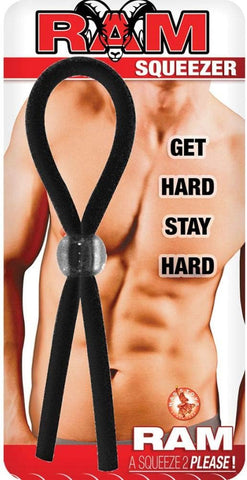 Ram Squeezer Adjustable Black Latex Cock Ring for Men Waterproof > Cock Ring > Adjustable