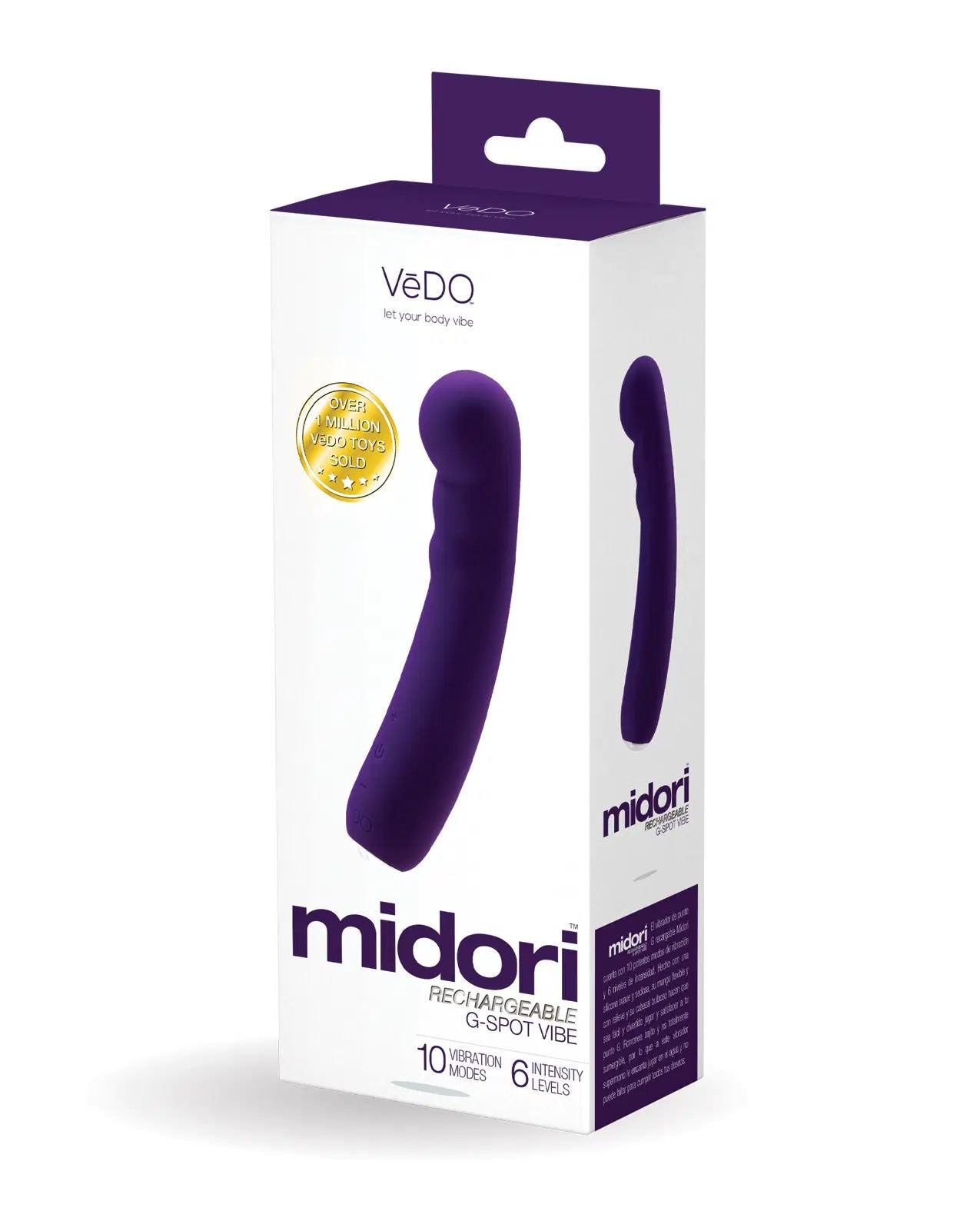 Midori Rechargeable G-Spot Vibrator with 10 Modes in Black Vibrators