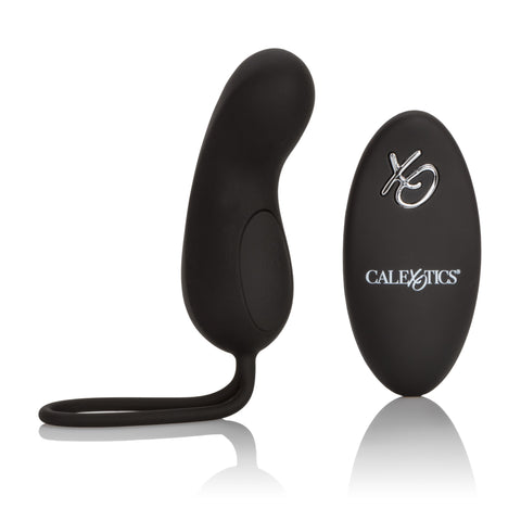 Silicone Remote Rechargeable Curve Mini Massager Black with 12 Vibration Modes and Waterproof Design BULLETS