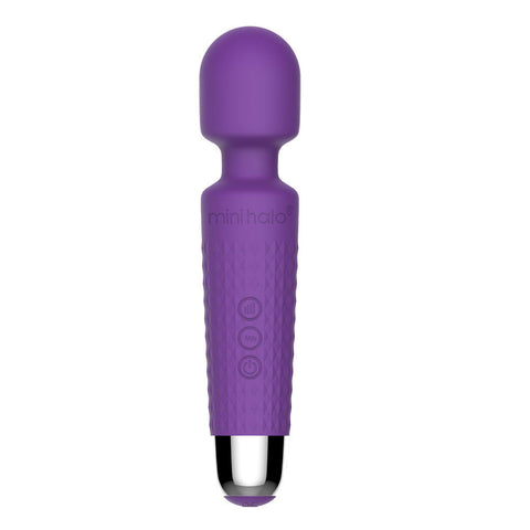Mini Halo Amethyst Wireless Wand Massager with 20 Speeds Electric Massager