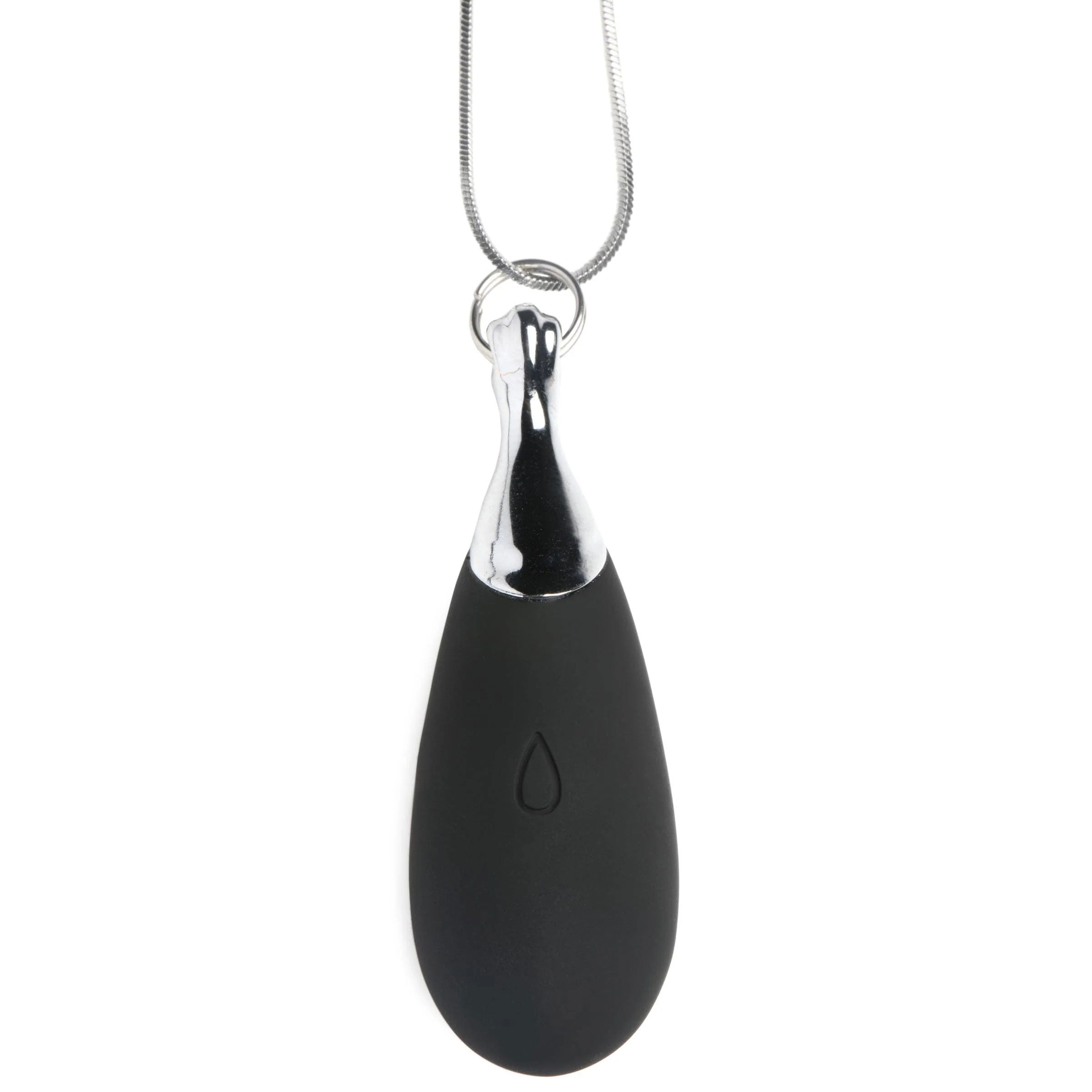 Silicone Vibrating Teardrop Necklace Black Adult Toy Vibrators