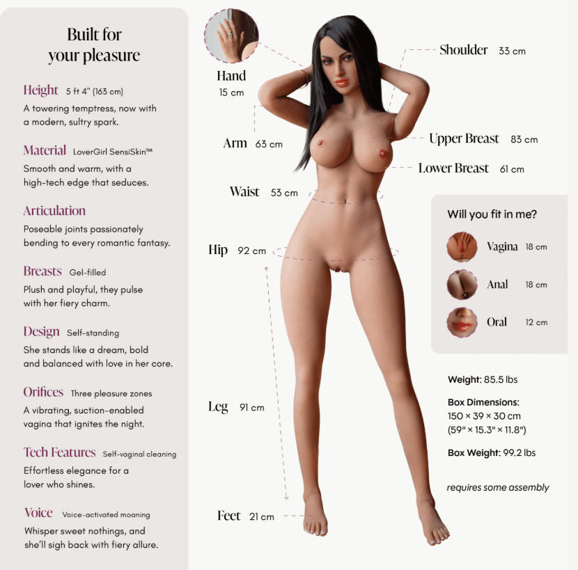 Lover Doll Maria (Caramel) 5ft 4in – Powered Love Doll with Suction & Vibration DOLLS