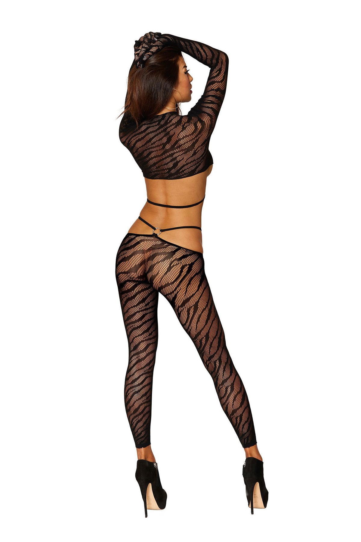 Dreamgirl Black Bralette and Legging Set One Size Hosiery Black Hosiery