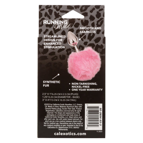 Running Wild Pink Bunny Tail Anal Plug with Metallic Probe Pink Tails