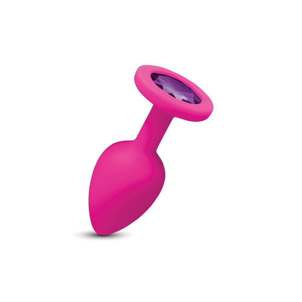 Cheeky Charms Gemma 2.74 Inch (Purple Gem Pink) – Small Silicone Butt Plug > Anal Range > Jewel Butt Plugs