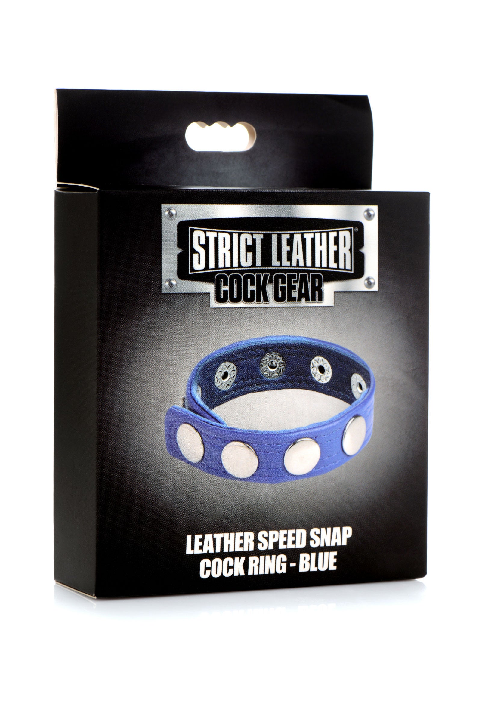 Leather Adjustable Speed Snap Cock Ring for Men Black Blue Mens Leather