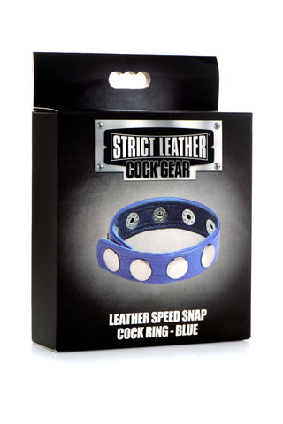 Leather Adjustable Speed Snap Cock Ring for Men Black Blue Mens Leather
