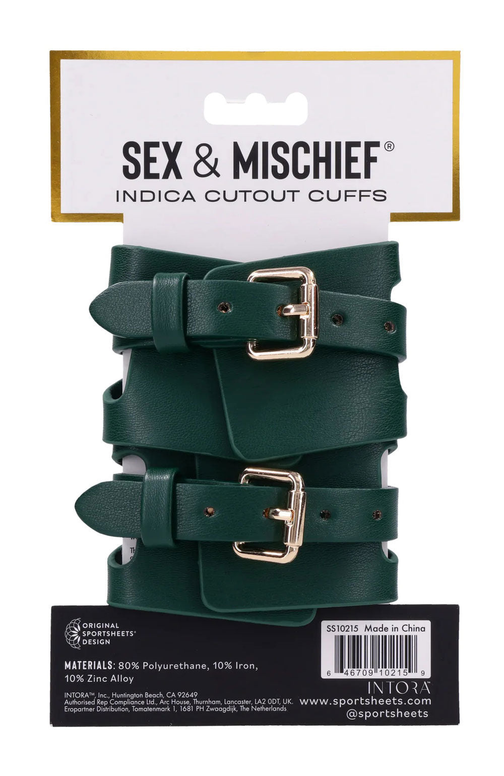 Indica Cutout Cuffs (Green) – Luxury Collar Green > Bondage Gear > Collars