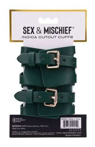 Indica Cutout Cuffs (Green) – Luxury Collar Green > Bondage Gear > Collars