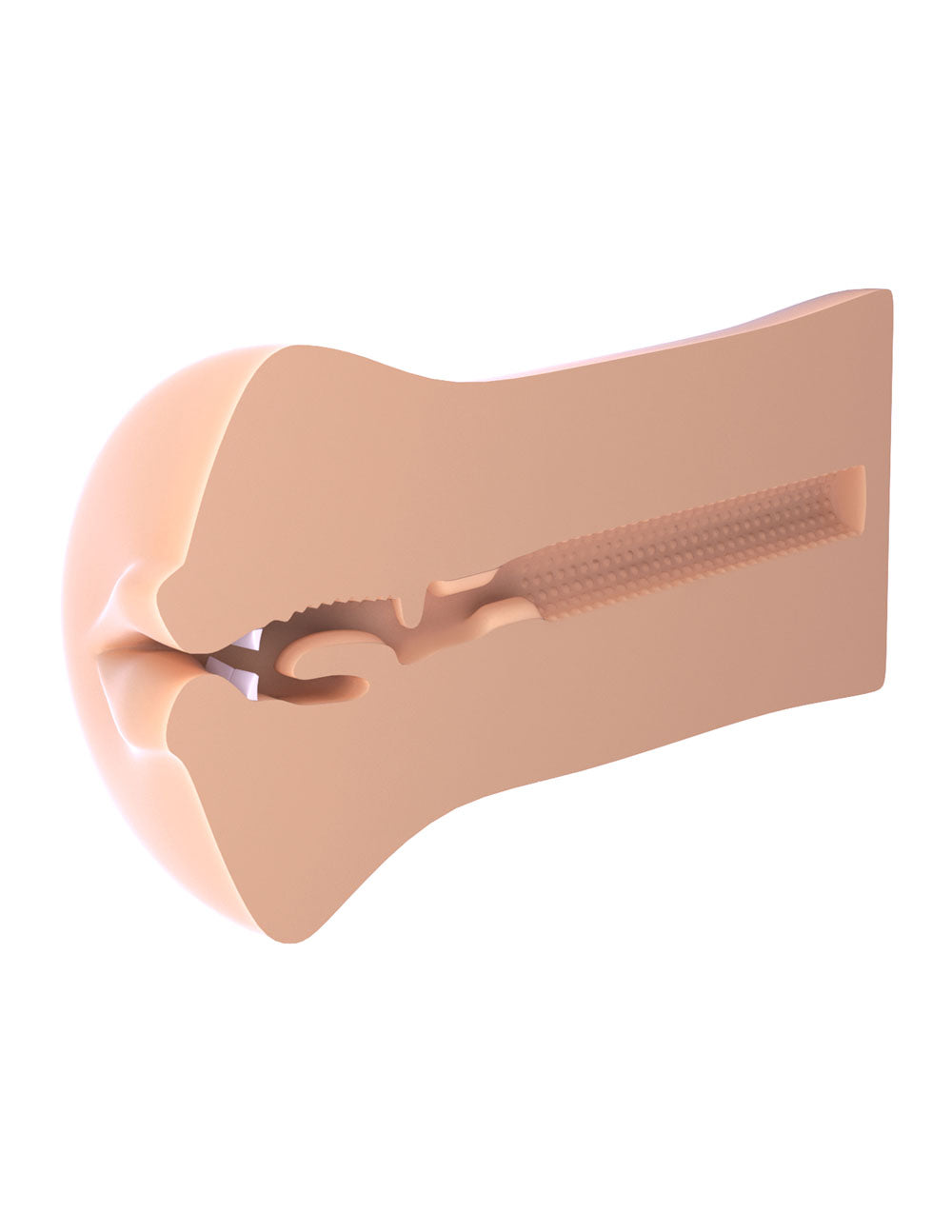 Compact Deep Throat Mouth Masturbator – Realistic Feel Pocket-Sized Masturbator Beige > Sex Toys For Men > Masturbators > Manual