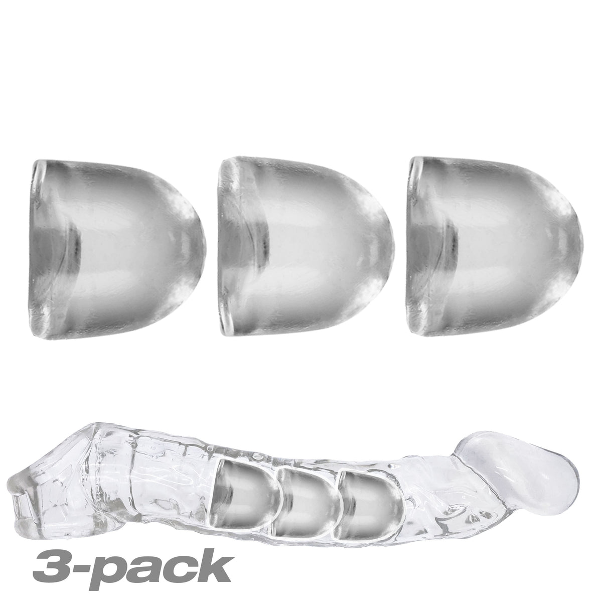 Oxballs Adjustfit Insert 3-Pack Clear Cocksheath Inserts Clear > Sex Toys For Men > Penis Sleeves Main image