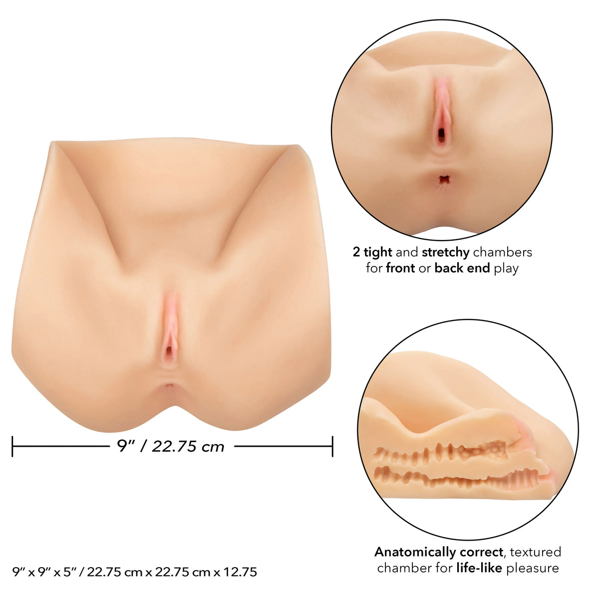 Stroke It Life Size – Anatomical Pure Skin Dual Chamber Stroker > Sex Toys For Men > Assbators