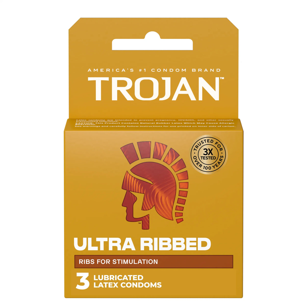 Trojan Stimulations Ultra Ribbed Lubricated Condoms - 3 Pack > Essentials > Condoms > Non-Latex