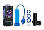 Quickie Go Big Kit Blue with Pump Beaded Rings and Sleeve Blue > Sex Toys > Sex Kits