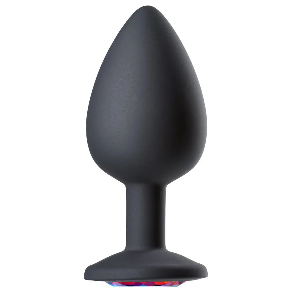 Cloud 9 Novelties Gems Jeweled Silicone Anal Plug - Large 3.24 Inch Black > Anal Range > Jewel Butt Plugs
