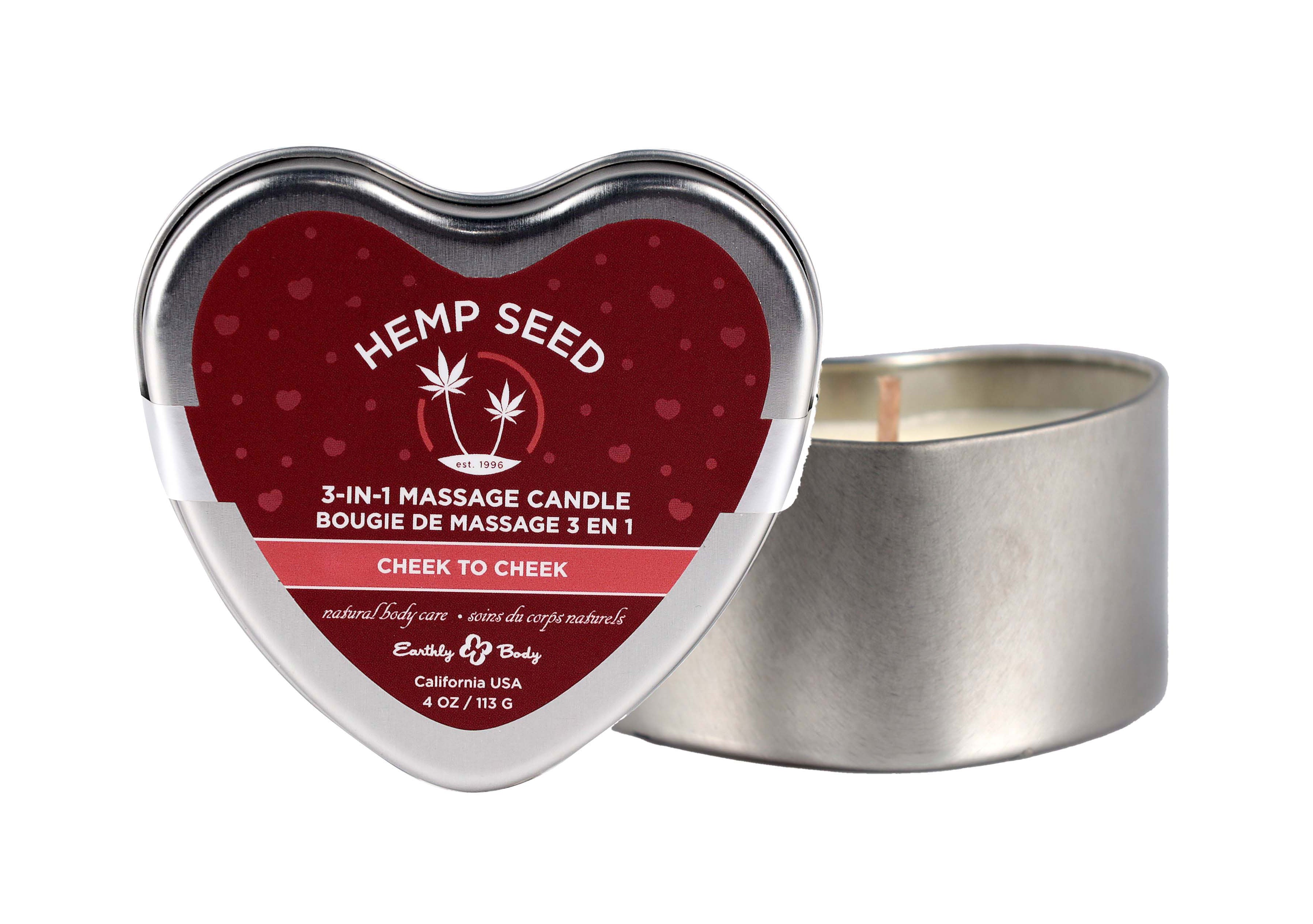 Earthly Body Cheek To Cheek 3 in 1 Massage Candle 4 Oz