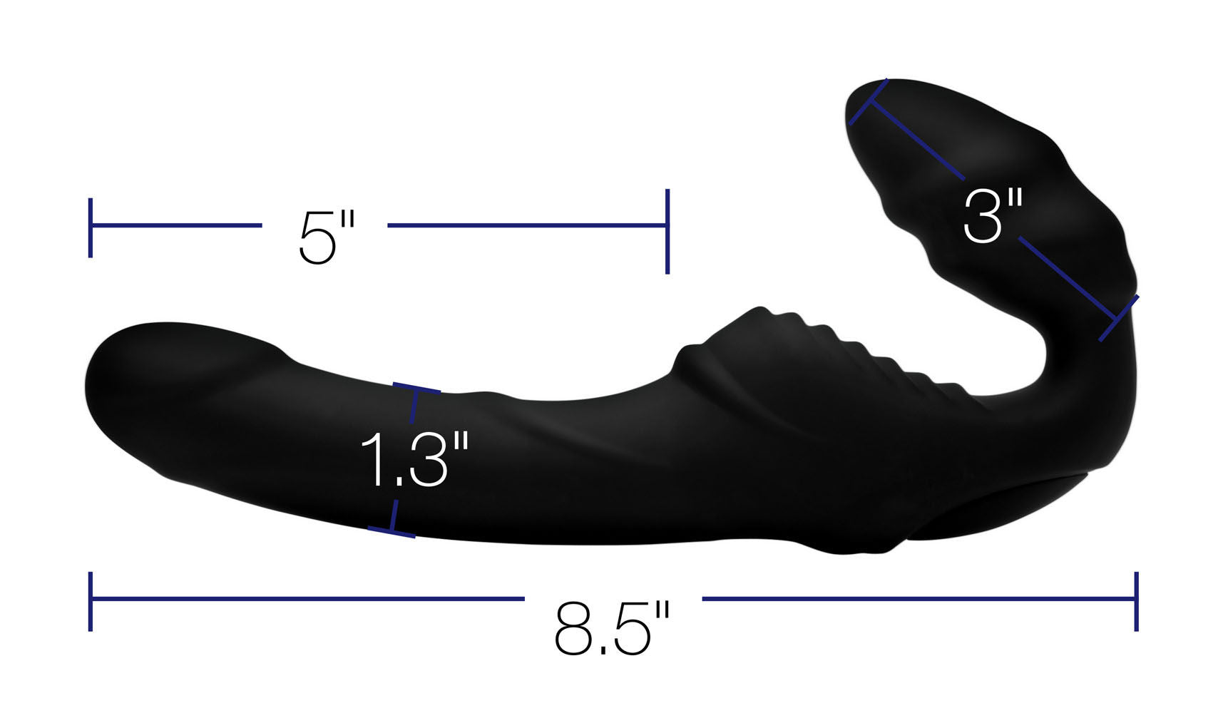 Pro Rider 9x Strapless Vibrating Silicone Strap On With Remote Black > Realistic Dildos and Vibes > Strapless Strap Ons