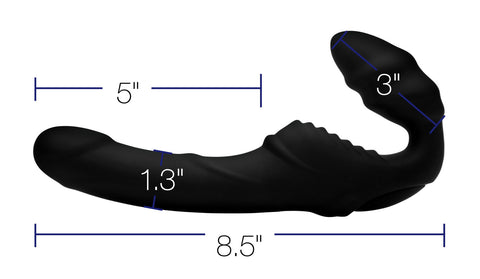 Pro Rider 9x Strapless Vibrating Silicone Strap On With Remote Black > Realistic Dildos and Vibes > Strapless Strap Ons