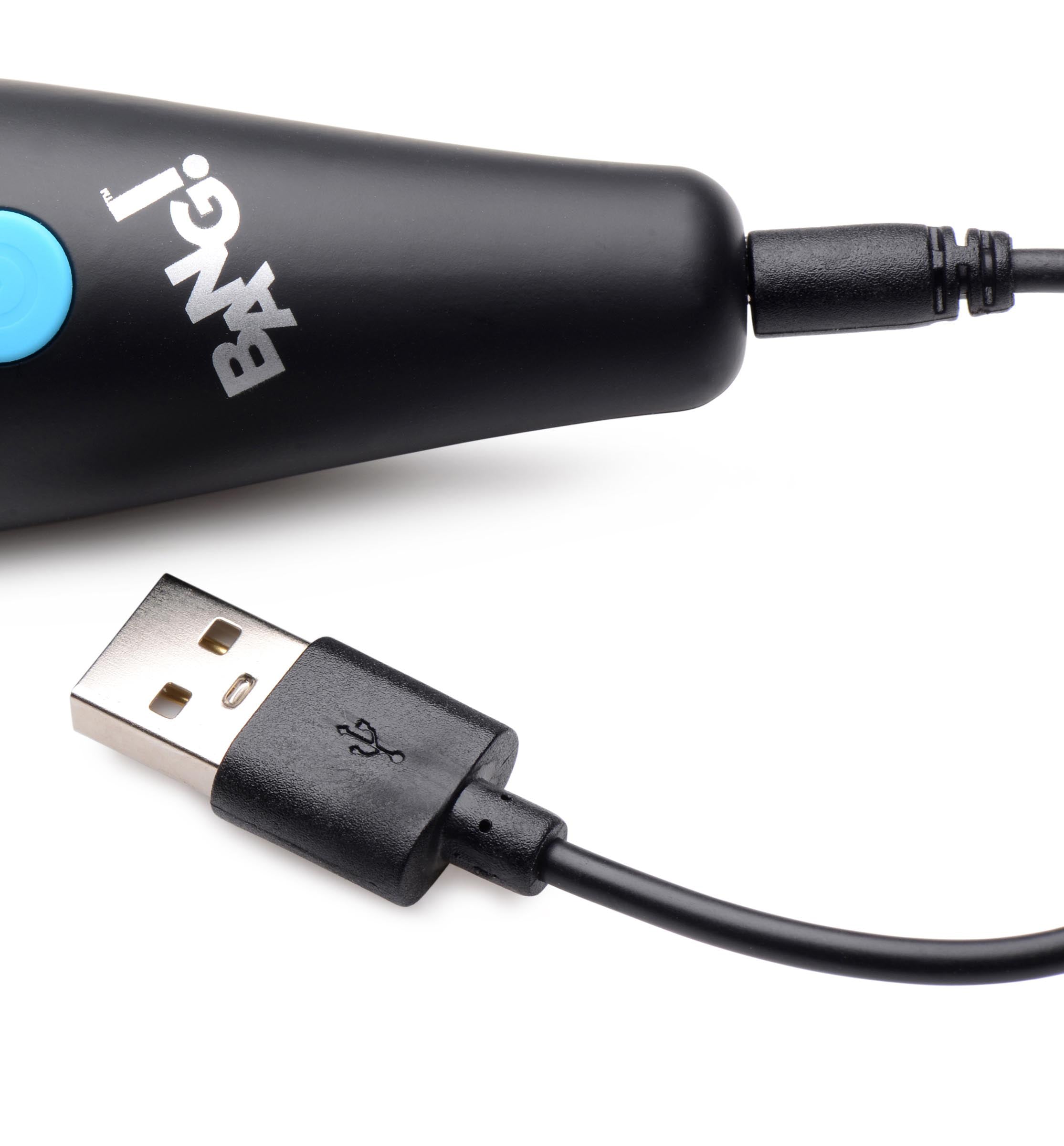BANG! 10X Vibrating Mini Silicone Wand Blue with Flexible Neck and USB Rechargeable > Sex Toys For Ladies > Wand Massagers and Attachments