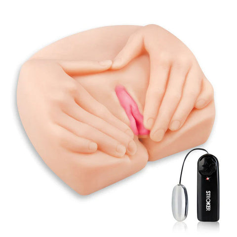 Vibrating Spread Open Pussy and Ass – Vibrator Beige Masturbation Aids for Males