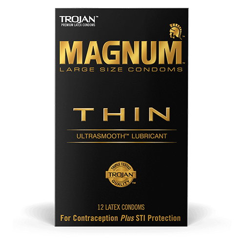 Trojan Magnum Thin Large Size Lubricated Condoms 12 Pack > Essentials > Condoms > Non-Latex