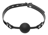 Master Series Adult Toys Black Premium Hush Locking Silicone Comfort Ball Gag 848518017345