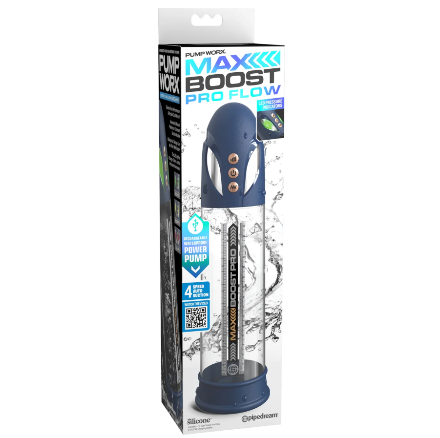 Pipedream Pump Worx Max Boost Pro Flow – Rechargeable Penis Pump Blue > Pumps > Penis Pumps Electric