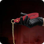 Temptasia Ardor – Adjustable Silicone Collar and Leash Set - Red and Gold > Bondage Gear > Collars & Leashes