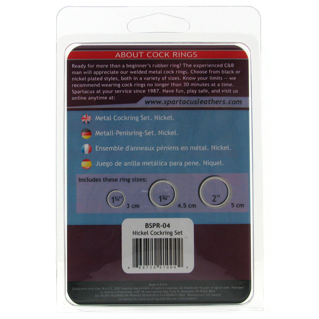 Metal C Ring Set – Slim Metal Cock and Ball Rings Set 1 1/4 inch - 2 Inch > Cock Ring > Metal