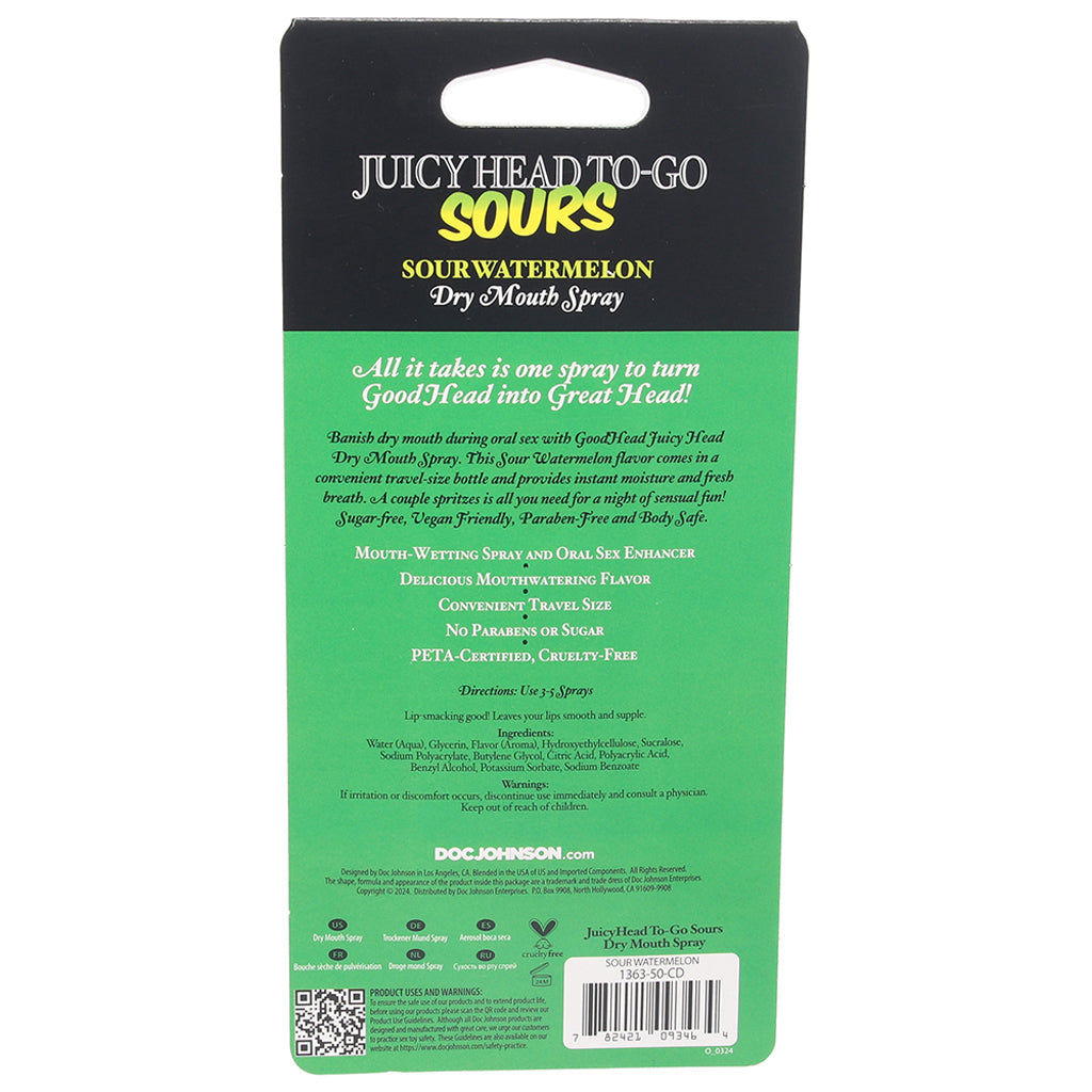 Goodhead Juicyhead Sour Watermelon Dry Mouth Spray 0.3 Oz > Lube > Oral Gels & Sprays