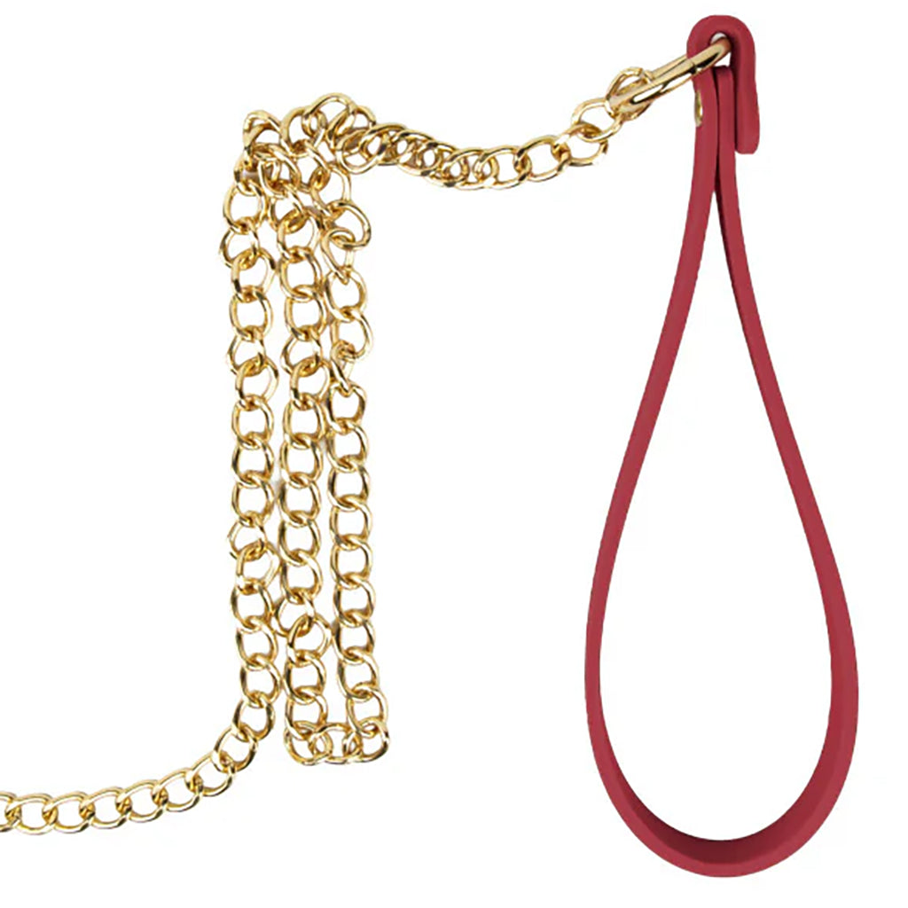 Temptasia Ardor – Adjustable Silicone Collar and Leash Set - Red and Gold > Bondage Gear > Collars & Leashes